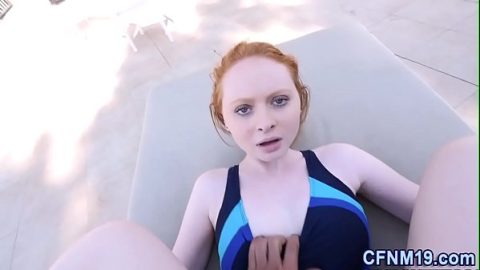 he takes the red-haired woman out of the water and fucks her