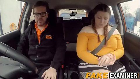 taxi man in car with fat woman